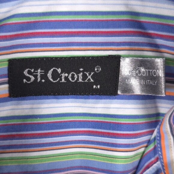 St. Croix MADE IN ITALY Multicolor Striped Long Sleeve‎ Button Up Shirt MEDIUM - Picture 4 of 10